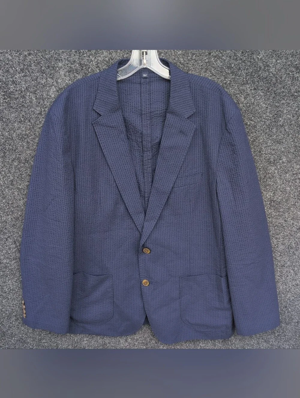 J Crew Thompson Jacket 44R Blue Seersucker Unstructured Unlined Dinner Blazer